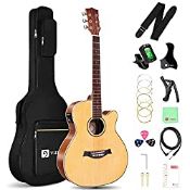 RRP £108.20 Vangoa 36" Electro Acoustic Guitar with 2 Band EQ