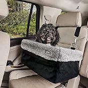 RRP £39.98 Dog Booster Car Seat with Clip On Safety Leash and Zipper Storage Pocket