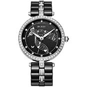 RRP £72.11 BUREI Women Quartz Watch Ladies Ceramic Wristwatch