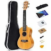RRP £41.99 Tenor Ukulele Solid Top Mahogany 26 Inch With Ukulele Accessories With Gig Bag