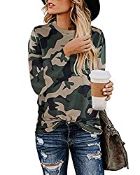 RRP £8.99 JFAN Leopard Print Top Women Crew Neck Long Sleeve