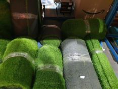 X 7 ROLLS OF ARTIFICAL GRASS - SIZES RANGLE FROM 3M/4M LENGTH WITH SMALL WIDTHS 0.5 AND 0.4 IN WIDTH