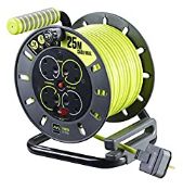 RRP £34.99 Masterplug Pro-XT Four Socket Open Cable Reel Extension