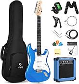 RRP £156.98 Vangoa 39 Inch Full Size Electric Guitar Beginner Starter
