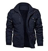 RRP £50.12 KEFITEVD Men's Casual Winter Cargo Coats Thermal Cotton