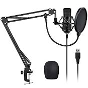 RRP £43.99 YOTTO USB Microphone Cardioid Condenser Mic 192KHz/24bit