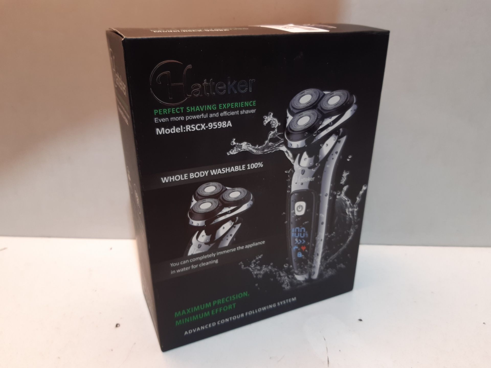 RRP £30.00 HATTEKER Mens Electric Shaver Razor Beard Trimmer Rotary - Image 2 of 2