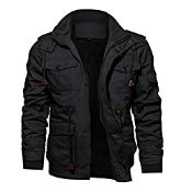 RRP £53.98 KEFITEVD Men's Warm Fleece Pocket Jacket Thick Outdoor