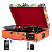 RRP £49.99 Bluetooth Record Player Belt-Drive 3-Speed Turntable Built-in Stereo Speakers