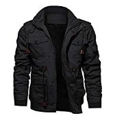 RRP £58.98 KEFITEVD Men's Warm Fleece Pocket Jacket Thick Outdoor