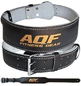 RRP £17.99 AQF Leather Weight Lifting Belt Body Building Fitness Gym Back Support Padded