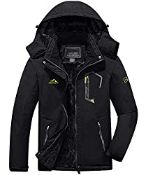 RRP £54.77 KEFITEVD Warm Waterproof Ski Jacket for Men Thermal