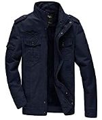 RRP £43.98 KEFITEVD Men's Winter Coat Fleece Warm Cargo Military