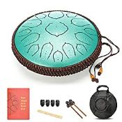 RRP £123.02 AMKOSKR 14 Inches 35cm Steel Tongue Drum D Key 15 Notes