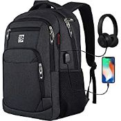 RRP £35.99 Laptop Backpack with USB Charging&Headphone Port