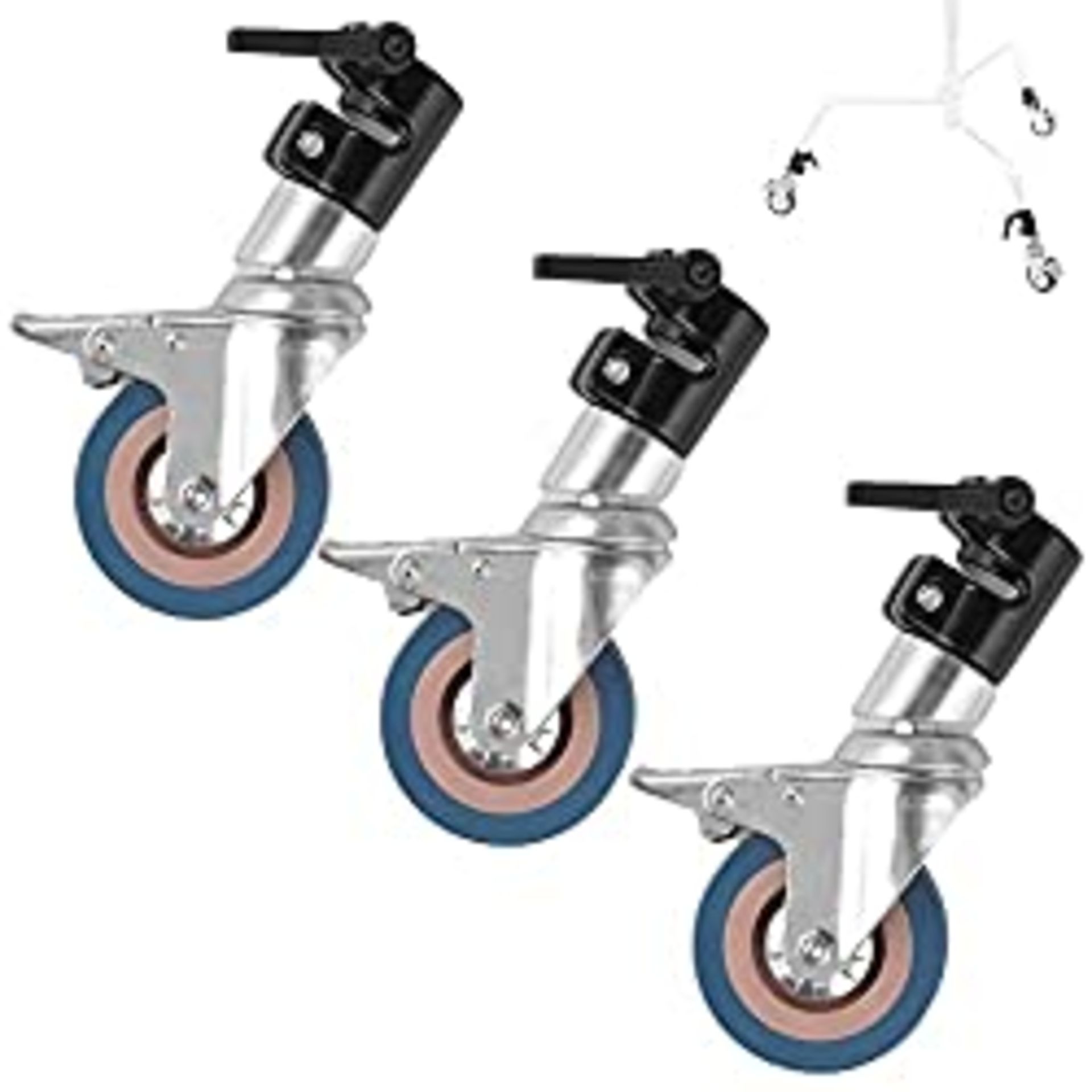 RRP £43.99 Selens 3Pcs Professional Swivel Caster Wheels with 75mm Diameter