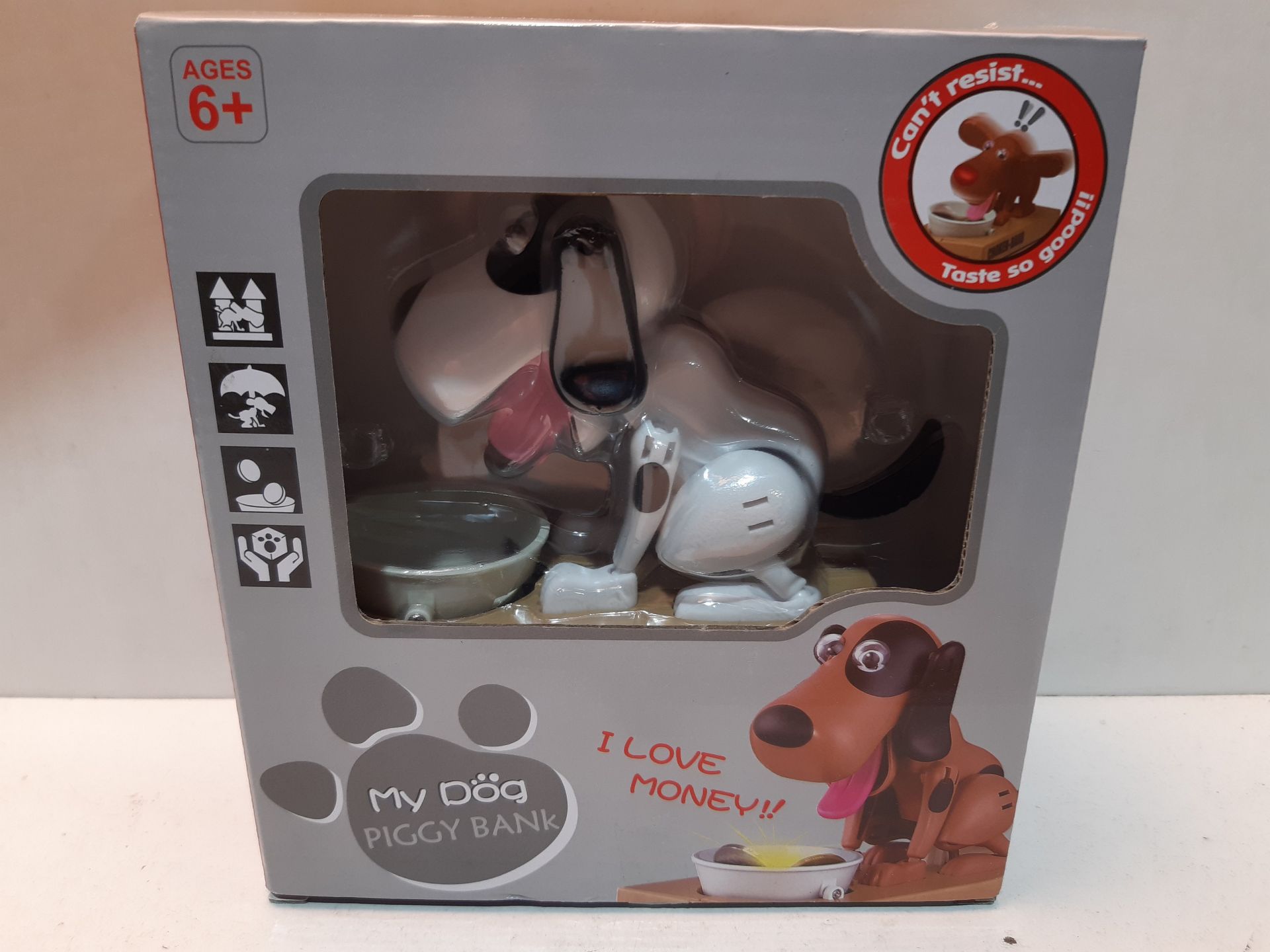 RRP £14.99 Cestlafit Cute Puppy Hungry Eating Dog Coin Bank - Image 2 of 2