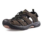 RRP £46.87 GRITION Mens Hiking Sandals Closed Toe Hook and Loop