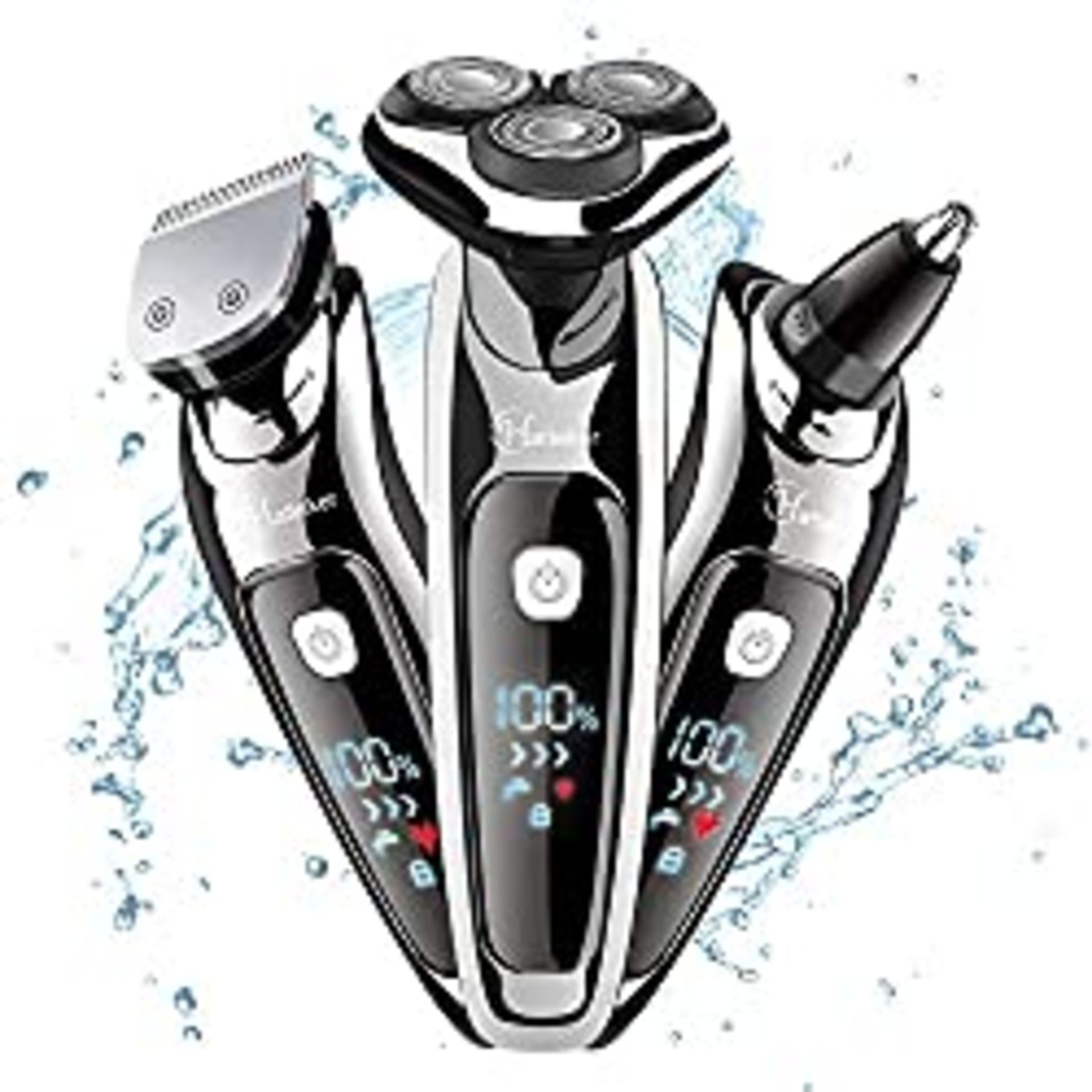 RRP £30.00 HATTEKER Mens Electric Shaver Razor Beard Trimmer Rotary