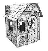 RRP £29.99 Ricco Kids 3D Cardboard Playhouse for Colouring and Pretended Play