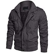 RRP £47.47 KEFITEVD Men's Winter Warm Fleeced Cargo Jacket Windproof