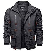 RRP £50.12 KEFITEVD Men's Thermal Fleeced Jacket Coats Windproof