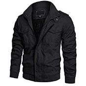 RRP £46.98 KEFITEVD Men's Winter Cargo Jackets Thermal Fleece
