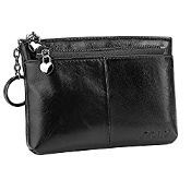 RRP £9.98 S-ZONE Women's Genuine Leather Mini Wallet Change Coin