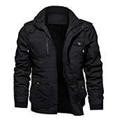 RRP £58.98 KEFITEVD Men's Casual Winter Cargo Coats Thermal Cotton