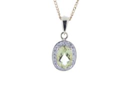 9ct Yellow Gold Diamond And Lemon Quartz Pendant 0.11 Carats - Valued by GIE £1,445.00 - This is a