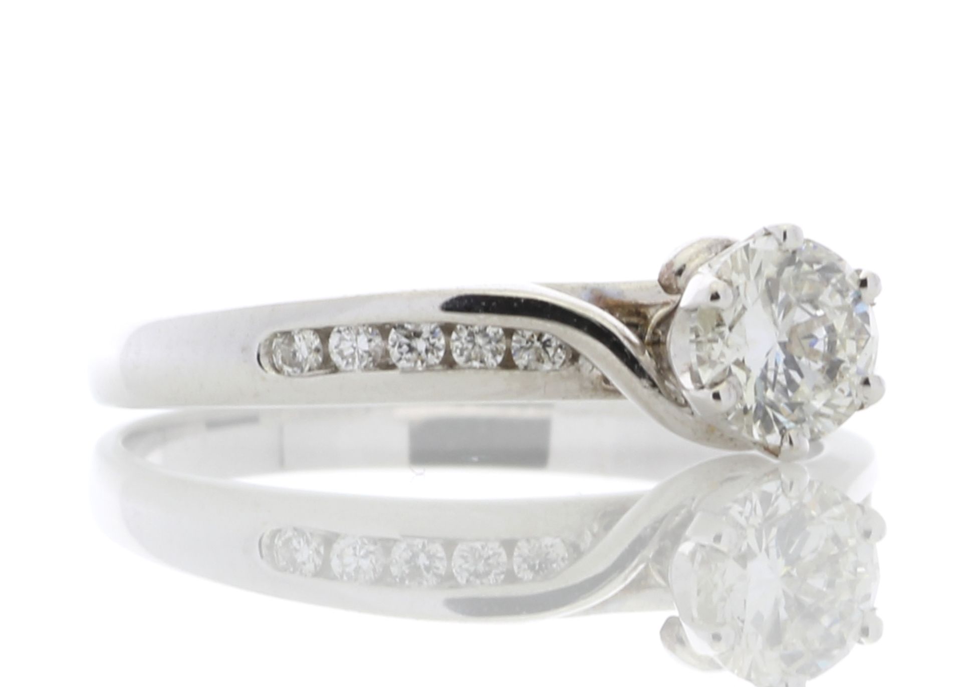 18ct White Gold Single Stone Diamond Ring With Stone Set shoulders (0.51) 0.61 Carats - Valued by - Image 4 of 4