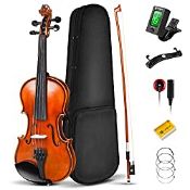 RRP £98.89 Vangoa Full Size Acoustic Violin 4/4 Beginner Fiddle with Shoulder Rest