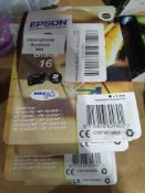 X 4 PACKS SEALED EPSON BLACK INKS 16 Condition ReportAppraisal Available on Request - All Items