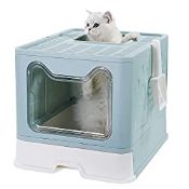 RRP £43.99 Vealind Foldable Cat Litter Tray Cats Litter Box with
