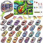 RRP £24.02 Vanplay Pull Back Cars Mini Racing Car with Dinosaur Toys