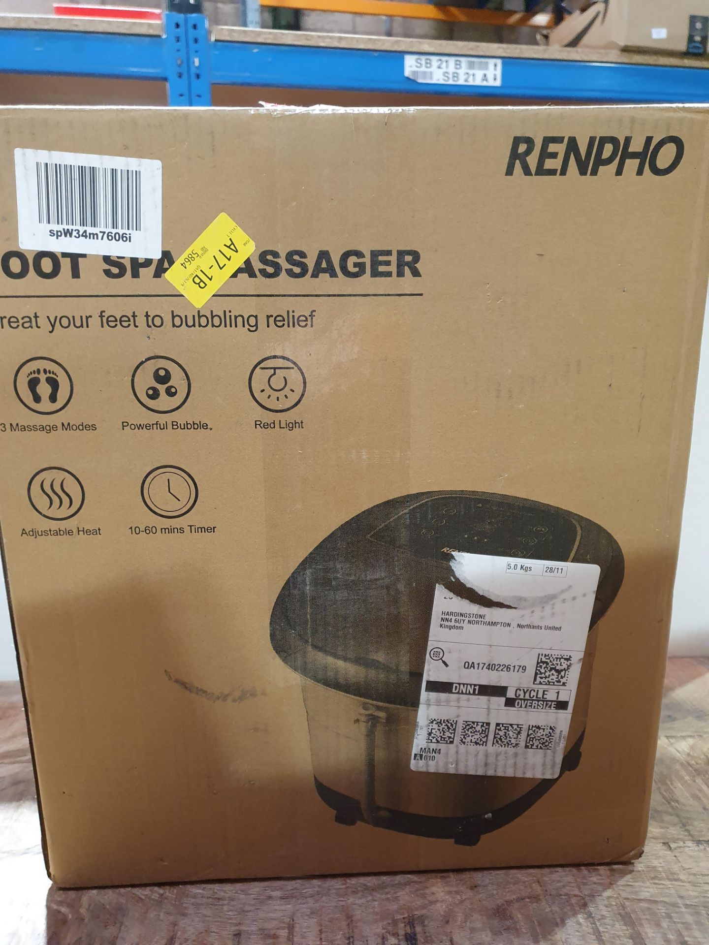 RRP £99.98 RENPHO Foot Spa Bath Massager with Fast Heating - Image 2 of 2