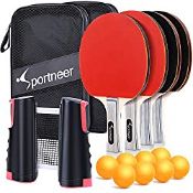 RRP £22.99 Sportneer Table Tennis Bats Set Table Tennis Set Premium