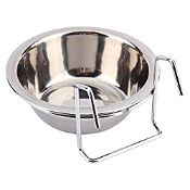 RRP £14.94 Stainless Steel Hanging Pet Bowl With Mounting Hook