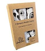 RRP £14.99 Muslin Squares Bamboo in Black and White Pack of 3