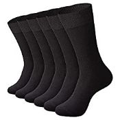 RRP £13.99 DarkCom Men's Smart Dress Socks, Black, 6-Pairs, Man's Gift, (9-11 UK)