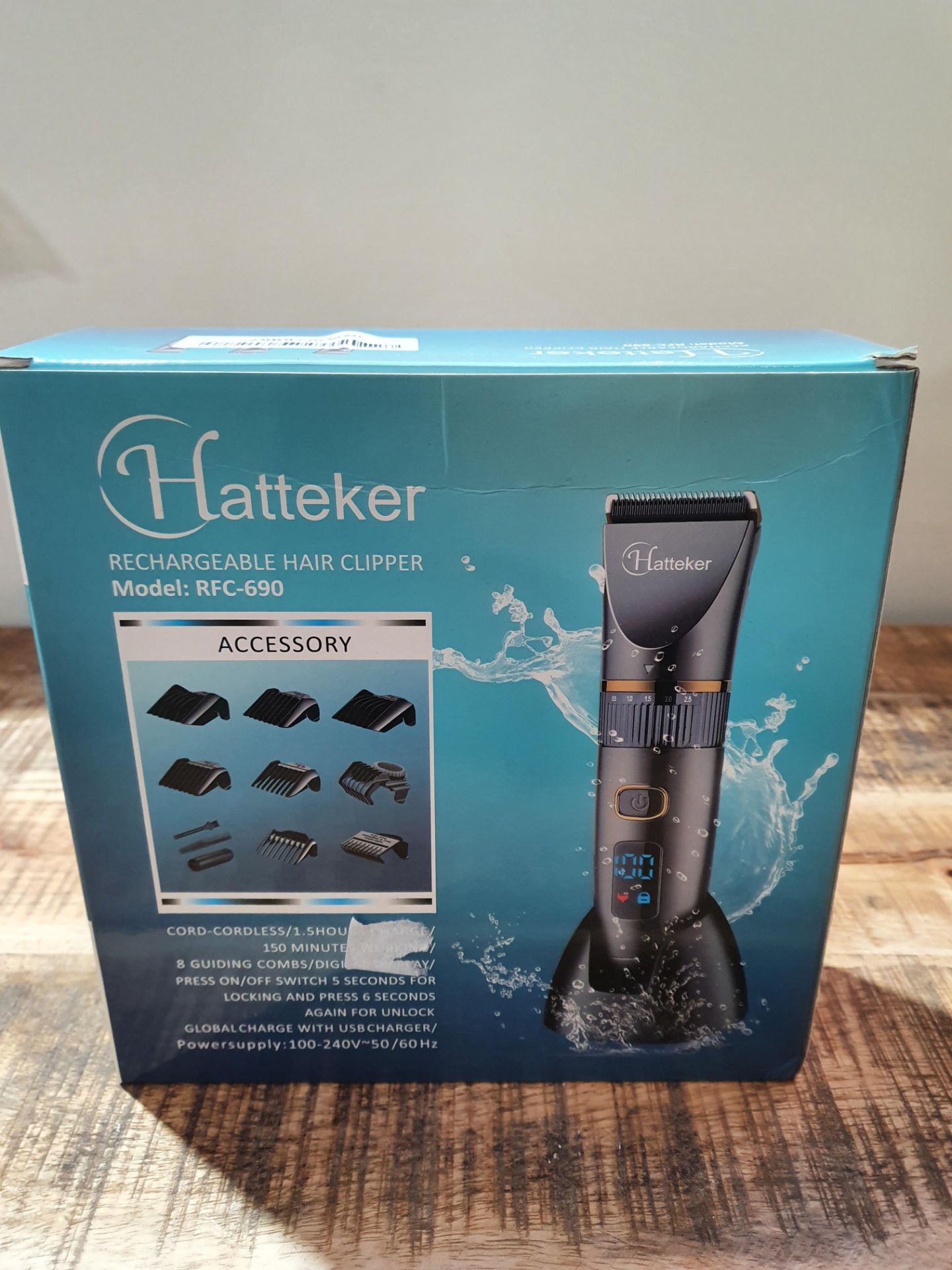 RRP £39.98 Hatteker Beard Trimmer Hair Clipper Professional Cordless - Image 2 of 2