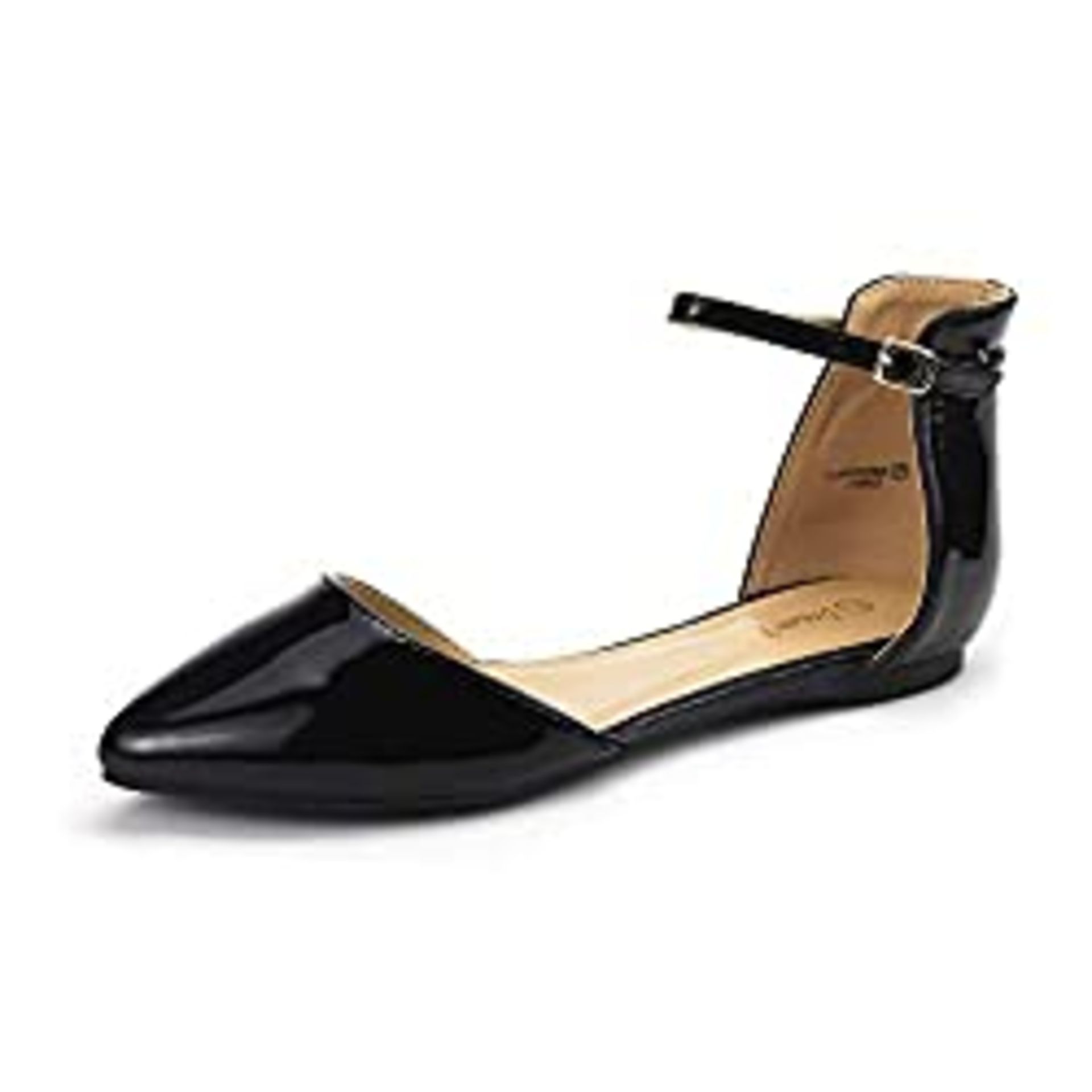 RRP £5.99 DREAM PAIRS Women's D'Orsay Pointed Plain Ankle Strap