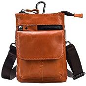 RRP £13.79 LUUFAN Men's Genuine Leather Fashion Waist Pack Shoulder