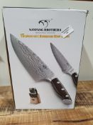 RRP £252.55 Damascus Kitchen Knife Set 15pcs