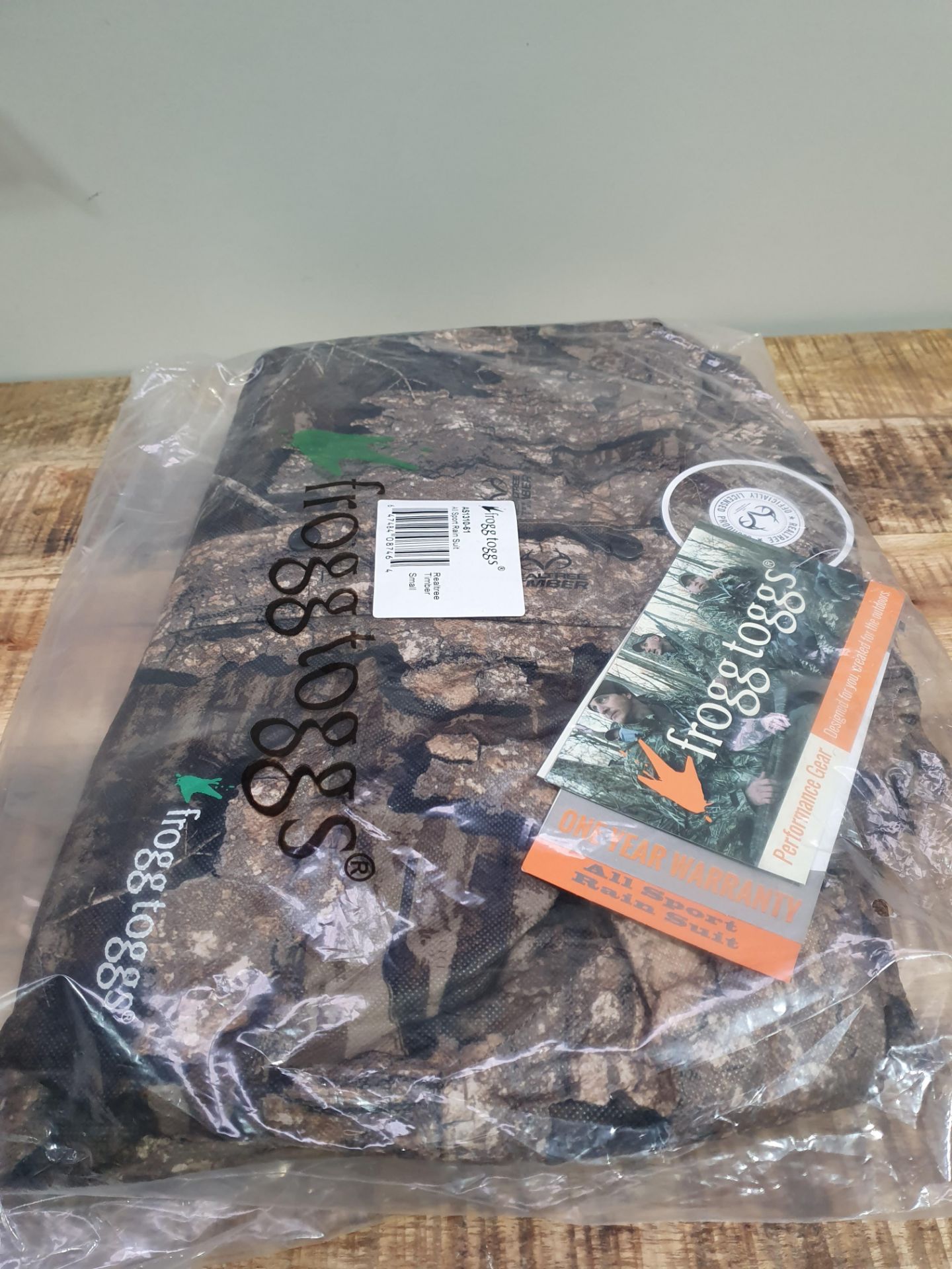 FROGG TOGG ALL SPORT RAIN SUIT REALTREE TIMBER SIZE SMALL RRP £40