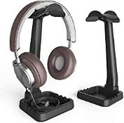 RRP £9.98 Headphone Stand Built in Cable Clip Organizer and Phone Holder