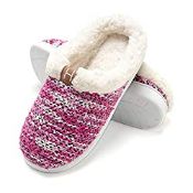 RRP £13.99 Women's House Slippers Warm Fleece Home Shoes Wool-Like