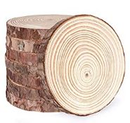 RRP £15.98 ilauke Natural Wood Slices 12 Pcs 13-14cm Circle Wooden