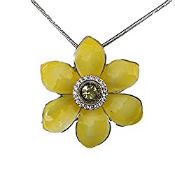 RRP £12.40 Daffodil Enamel & Crystal Jewellery (Necklace)