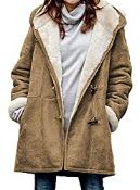 RRP £42.49 Dokotoo Winter Coats Women Faux Fur Long Sleeve Lapel